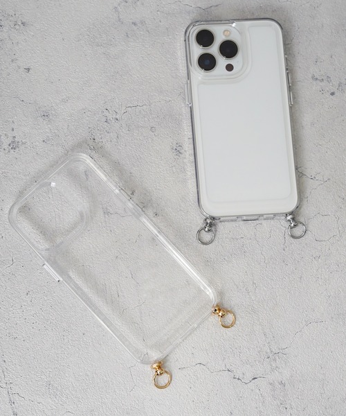 IAMUSE(アイアミューズ)の「クリアスマホケース ショルダーリング付き iPhoneケース S0863【IAMUSE】(スマホケース/カバー・レディース・シルバー/ゴールド・K/F/A/C/E/H/J/D/B/G/I)」の3枚目の写真