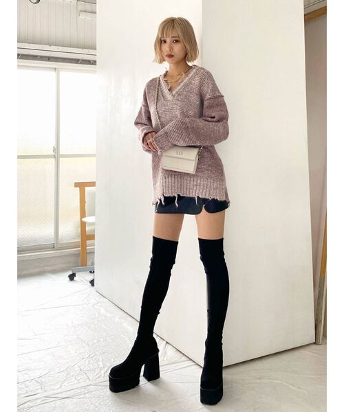 EMODA（エモダ）の「チェーンショルダーミニバッグ（ハンドバッグ・レディース・ブラック/ホワイト・FREE）」の19枚目の写真