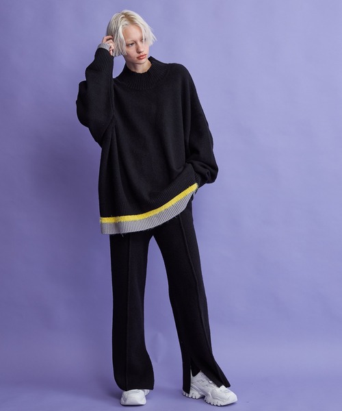 casane（カサネ）の「モヘヤライクバックラインパンツ（その他パンツ・レディース・ブラック/オレンジ・1/2）」の20枚目の写真