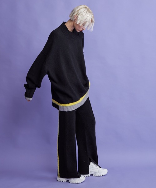 casane（カサネ）の「モヘヤライクバックラインパンツ（その他パンツ・レディース・ブラック/オレンジ・1/2）」の21枚目の写真