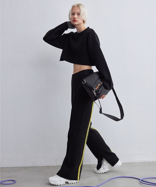 casane（カサネ）の「モヘヤライクバックラインパンツ（その他パンツ・レディース・ブラック/オレンジ・1/2）」の18枚目の写真