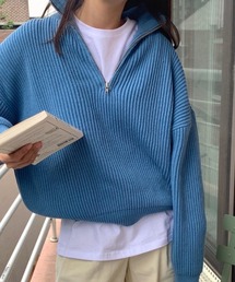 SEN TOKYO | 1枚でスタイリング映え。ハーフジッパーニットプルオーバー(ニット/セーター)