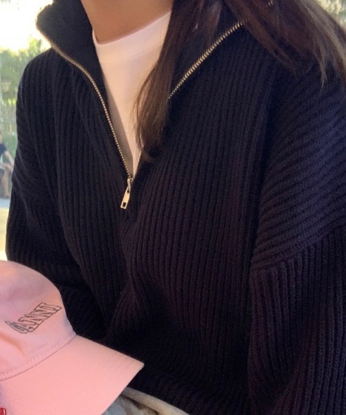 SEN TOKYO(セントーキョー)の「1枚でスタイリング映え。ハーフジッパーニットプルオーバー(ニット/セーター・レディース・アイボリー/ブルー/ピンク/ネイビー・FREE)」の15枚目の写真