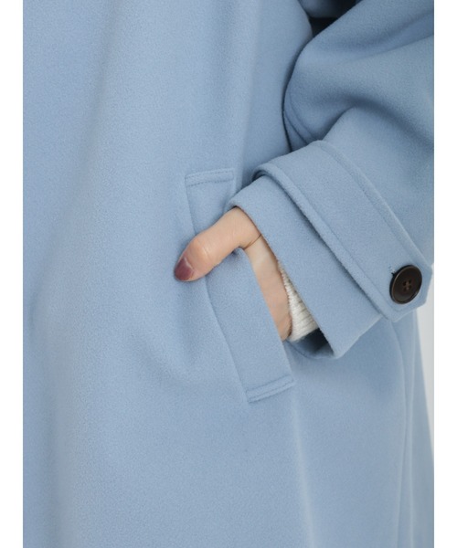 Samansa Mos2(サマンサ モスモス)の「ウーリーライクステンカラーコート(ステンカラーコート・レディース・イエロー/ベージュ/チャコール/ブルー・フリ-)」の9枚目の写真