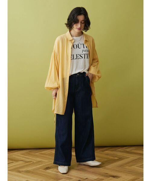 CRAFT STANDARD BOUTIQUE(クラフトスタンダードブティック)の「シアーロゴロンTee(Tシャツ/カットソー・レディース・イエロー/ホワイト/グリーン/チャコールグレー・FREE)」の15枚目の写真