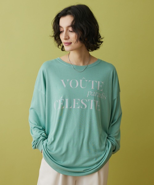 CRAFT STANDARD BOUTIQUE(クラフトスタンダードブティック)の「シアーロゴロンTee(Tシャツ/カットソー・レディース・イエロー/ホワイト/グリーン/チャコールグレー・FREE)」の4枚目の写真