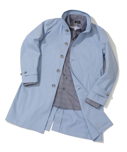 MEN'S BIGI（メンズビギ）の「コットンポリエステルストレッチドビースタンドカラーコート（ステンカラーコート・メンズ・グレー/サックスブルー/ベージュ/ネイビー・02/03/04/01）」の5枚目の写真