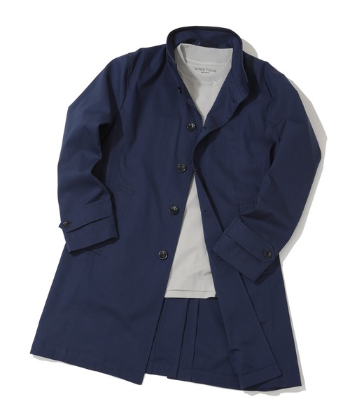 MEN'S BIGI（メンズビギ）の「コットンポリエステルストレッチドビースタンドカラーコート（ステンカラーコート・メンズ・グレー/サックスブルー/ベージュ/ネイビー・02/03/04/01）」の16枚目の写真