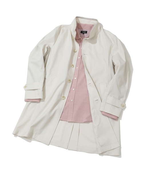 MEN'S BIGI（メンズビギ）の「コットンポリエステルストレッチドビースタンドカラーコート（ステンカラーコート・メンズ・グレー/サックスブルー/ベージュ/ネイビー・02/03/04/01）」の18枚目の写真