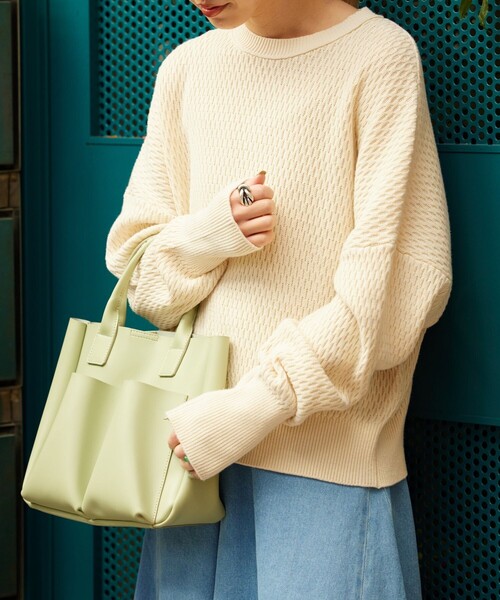 FREAK'S STORE（フリークスストア）の「【限定展開】2ポケットハンドバッグ（ハンドバッグ・レディース・ブラウン/ブラック/ブルーグリーン・ﾌﾘ-）」の6枚目の写真