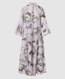 TIERED MIDI DRESS W. FRILLED SLEEVES