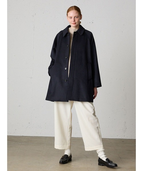 MidiUmi（ミディウミ）の「MidiUmi ウールステンカラーコート（ステンカラーコート・レディース・ブラック/チャコールグレー/ベージュ・FREE）」の2枚目の写真