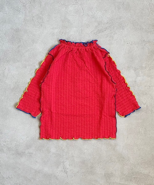 HOGAN RANCH WEAR（ホーガンランチウエア）の「ニットサッカーメローカットソー(80～140cm)（Tシャツ/カットソー・キッズ・ライトブルー/チャコール/ベージュ/レッド・110/120/130/90/140/80/100）」の5枚目の写真