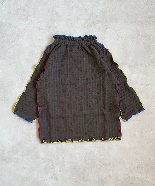 HOGAN RANCH WEAR（ホーガンランチウエア）の「ニットサッカーメローカットソー(80～140cm)（Tシャツ/カットソー・キッズ・ライトブルー/チャコール/ベージュ/レッド・110/120/130/90/140/80/100）」の10枚目の写真