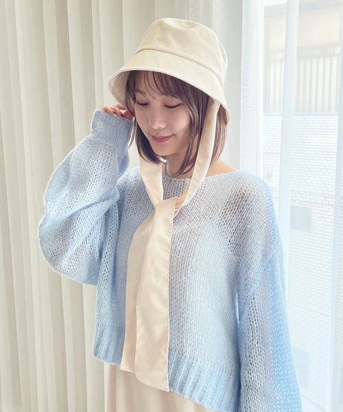 Heather（ヘザー）の「ツイルリボンバケハ　183765（ハット・レディース・オフホワイト/ブラック・ONE SIZE）」の3枚目の写真