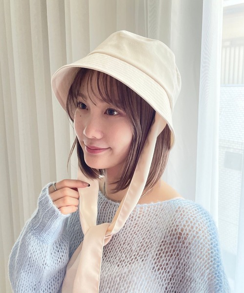 Heather（ヘザー）の「ツイルリボンバケハ　183765（ハット・レディース・オフホワイト/ブラック・ONE SIZE）」の22枚目の写真