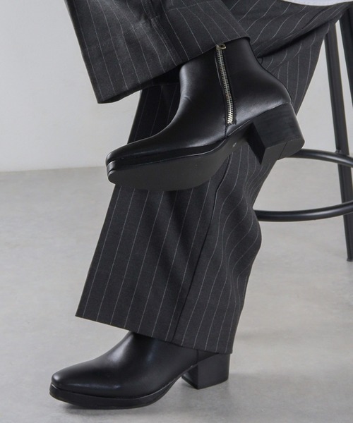 LOVEHUNTER（ラブハンター）の「ヒールブーツ ダブルジップブーツ  シングルジップブーツ  レースアップブーツ  サイドゴアブーツ ストラップブーツ リングブーツ（ブーツ・メンズ・ブラック系1/ブラック系3/ブラック系2/ブラック系5/ブラック系6/ブラック系4・42/43/44/41/40）」の9枚目の写真