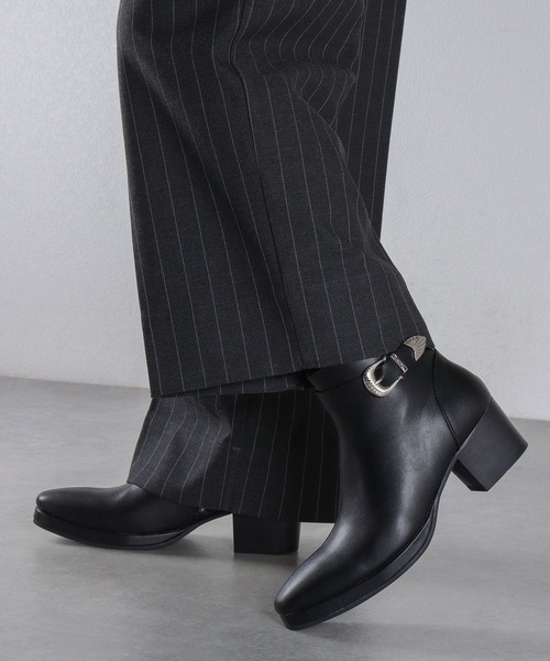 LOVEHUNTER（ラブハンター）の「ヒールブーツ ダブルジップブーツ  シングルジップブーツ  レースアップブーツ  サイドゴアブーツ ストラップブーツ リングブーツ（ブーツ・メンズ・ブラック系1/ブラック系3/ブラック系2/ブラック系5/ブラック系6/ブラック系4・42/43/44/41/40）」の19枚目の写真