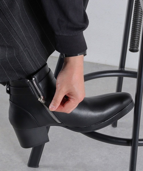 LOVEHUNTER（ラブハンター）の「ヒールブーツ ダブルジップブーツ  シングルジップブーツ  レースアップブーツ  サイドゴアブーツ ストラップブーツ リングブーツ（ブーツ・メンズ・ブラック系1/ブラック系3/ブラック系2/ブラック系5/ブラック系6/ブラック系4・42/43/44/41/40）」の20枚目の写真