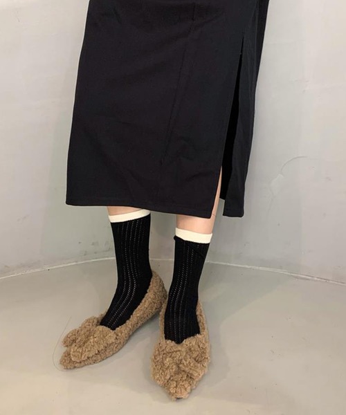 aimoha（アイモハ）の「ボアリボンバレエシューズ（バレエシューズ・レディース・ブラウン/ベージュ/ブラック・22.5cm/24.5cm/23.0cm/23.5cm/24.0cm）」の10枚目の写真