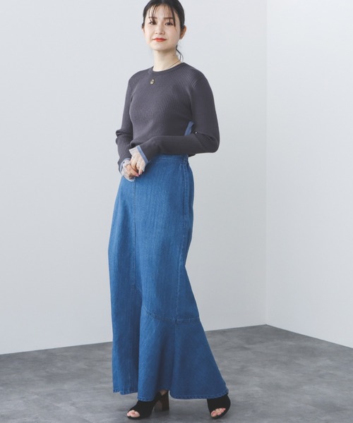 BEAMS HEART（ビームスハート）の「BEAMS HEART / デニム アシメ マーメイドスカート（デニムスカート・レディース・インディゴブルー/ブルー系その他・SMALL/MEDIUM）」の19枚目の写真