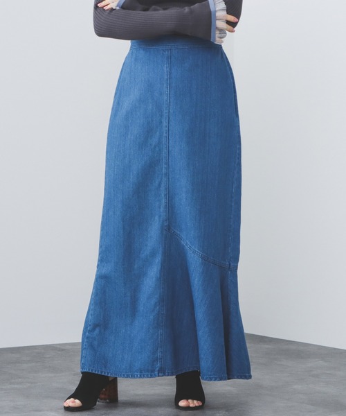 BEAMS HEART（ビームスハート）の「BEAMS HEART / デニム アシメ マーメイドスカート（デニムスカート・レディース・インディゴブルー/ブルー系その他・SMALL/MEDIUM）」の3枚目の写真