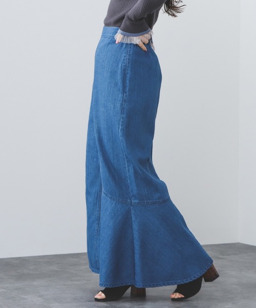 BEAMS HEART（ビームスハート）の「BEAMS HEART / デニム アシメ マーメイドスカート（デニムスカート・レディース・インディゴブルー/ブルー系その他・SMALL/MEDIUM）」の6枚目の写真