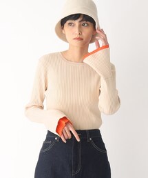 OPAQUE.CLIP | 【C】配色フレアスリーブリブニット(ニット/セーター)