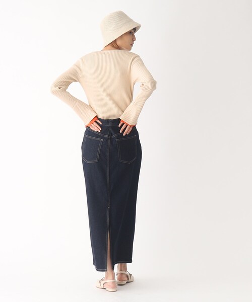 OPAQUE.CLIP（オペークドットクリップ）の「◆配色フレア スリーブリブニット（ニット/セーター・レディース・オフホワイト/ベージュ/ネイビー・36/40/38）」の21枚目の写真