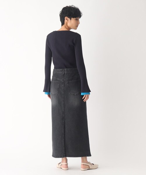 OPAQUE.CLIP（オペークドットクリップ）の「◆配色フレア スリーブリブニット（ニット/セーター・レディース・オフホワイト/ベージュ/ネイビー・36/40/38）」の22枚目の写真