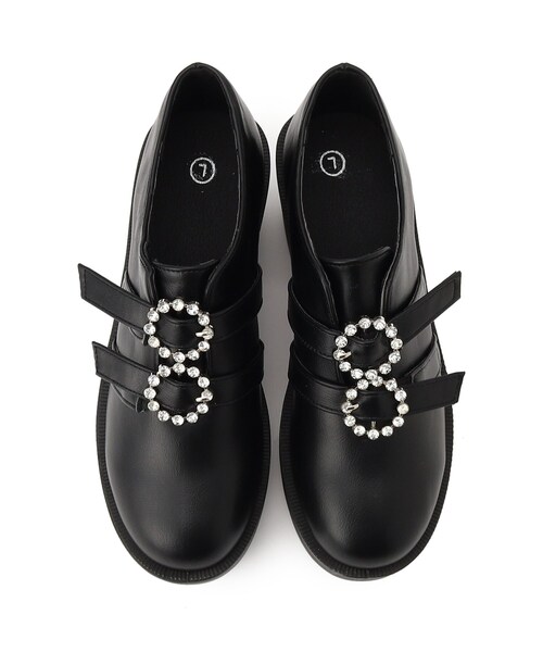 cs T&P(シーエスティーアンドピー)の「軽量厚底ソール ダブルストーンモチーフローファー(パンプス・レディース・ブラック/ブラック系1・L/LL/S/M)」の6枚目の写真