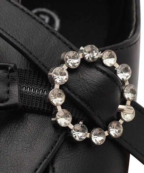 cs T&P(シーエスティーアンドピー)の「軽量厚底ソール ダブルストーンモチーフローファー(パンプス・レディース・ブラック/ブラック系1・L/LL/S/M)」の9枚目の写真