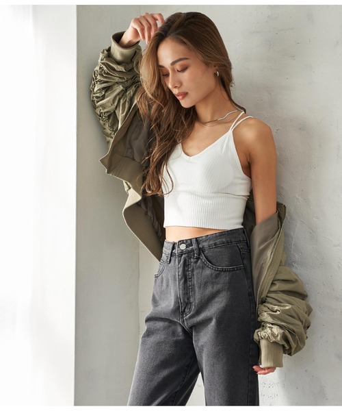 ANAP（アナップ）の「ダブルストラップパッド付きブラトップ（キャミソール・レディース・ブラウン/ダークグレー/ホワイト/ブラック・FREE）」の18枚目の写真