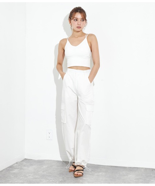 ANAP（アナップ）の「ダブルストラップパッド付きブラトップ（キャミソール・レディース・ブラウン/ダークグレー/ホワイト/ブラック・FREE）」の9枚目の写真