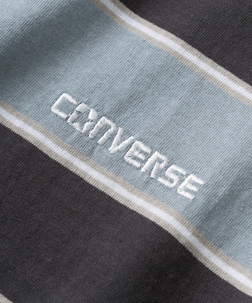 CONVERSE(コンバース)の「【CONVERSE/コンバース】ボーダー&ストライプデザイン ワンポイントロゴワッペン刺繍 クルーネックTシャツ/ 半袖Tシャツ(Tシャツ/カットソー・メンズ・ダークグリーン/ホワイト系その他3/グレー系その他/ホワイト系その他2/グレー/アッシュグレー/ブラック×ブルー/ホワイト×ブルー/ホワイト系その他/ベージュ系その他/ホワイト×グリーン/ホワイト・L/XL/M)」の17枚目の写真