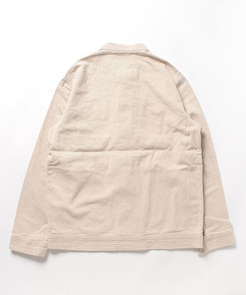 HOUSTON（ヒューストン）の「HOUSTON/ヒューストン　COTTON LINEN CHINA JACKET（カバーオール・メンズ・ナチュラル/ブラック/オリーブ・MEDIUM/LARGE/X-LARGE）」の5枚目の写真