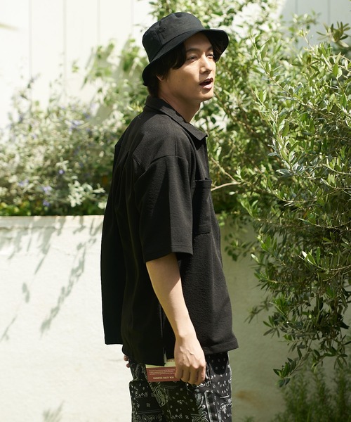 LB/S (エルビーエス)の「【KAITEKI+/カイテキプラス】ドライタッチ 吸水速乾 ストレッチ イージーケア ドライリップル ジップブルゾン オーバーシャツ フロントジップシャツ(シャツ/ブラウス・メンズ・ネイビー/ベージュ/ブラック・X-LARGE/LARGE/MEDIUM)」の22枚目の写真