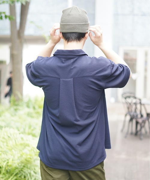 LB/S (エルビーエス)の「【KAITEKI+/カイテキプラス】ドライタッチ 吸水速乾 ストレッチ イージーケア ドライリップル ジップブルゾン オーバーシャツ フロントジップシャツ(シャツ/ブラウス・メンズ・ネイビー/ベージュ/ブラック・X-LARGE/LARGE/MEDIUM)」の13枚目の写真