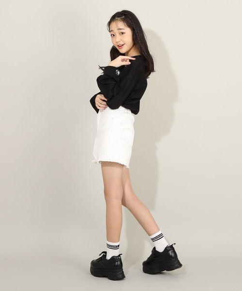 PINKHUNT（ピンクハント）の「PINKHUNT ロゴラインクルーソックス 7845（ソックス/靴下・キッズ・ホワイト/ブラック・17-20/21-24cm）」の6枚目の写真