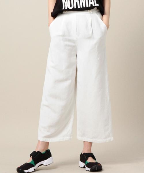 BEAUTY&YOUTH UNITED ARROWS（ビューティーアンドユースユナイテッドアローズ）の「BBC レーヨンリネンワイド8分丈ガウチョパンツ◆（その他パンツ・レディース・ホワイト・MEDIUM/SMALL）」の2枚目の写真