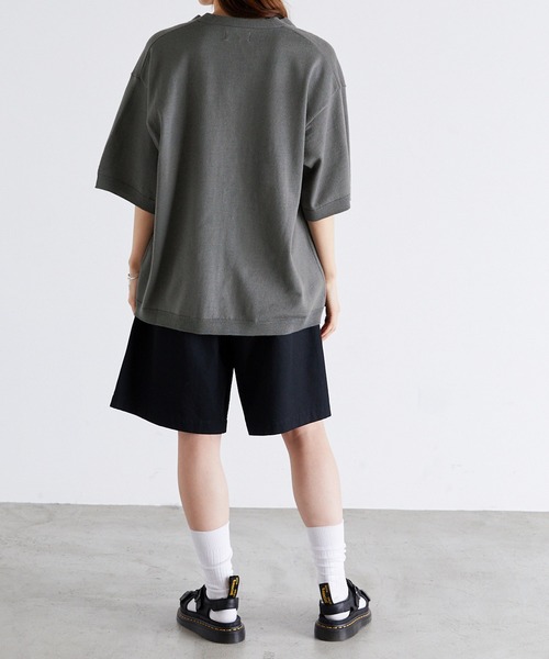 Anchor Smith（アンカー スミス）の「オーバーサイズ ハイゲージサマーニット ルーズ半袖カーディガン（カーディガン/ボレロ・メンズ・ライトグレー/ブラック/グレイッシュブルー/チャコール/ブラック系/ベージュ系・M/L）」の13枚目の写真