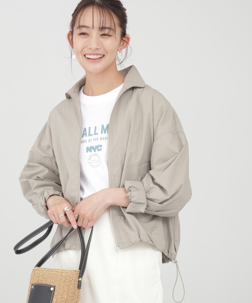 N.（N. Natural Beauty Basic）（エヌエヌナチュラルビューティーベーシック）の「◆ドロストＺＩＰシャツブルゾン（ブルゾン・レディース・グレー/クリーム/イエロー・MEDIUM）」の2枚目の写真