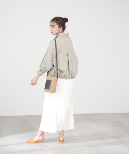 N.（N. Natural Beauty Basic）（エヌエヌナチュラルビューティーベーシック）の「◆ドロストＺＩＰシャツブルゾン（ブルゾン・レディース・グレー/クリーム/イエロー・MEDIUM）」の9枚目の写真