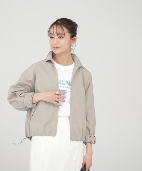 N.（N. Natural Beauty Basic）（エヌエヌナチュラルビューティーベーシック）の「◆ドロストＺＩＰシャツブルゾン（ブルゾン・レディース・グレー/クリーム/イエロー・MEDIUM）」の14枚目の写真