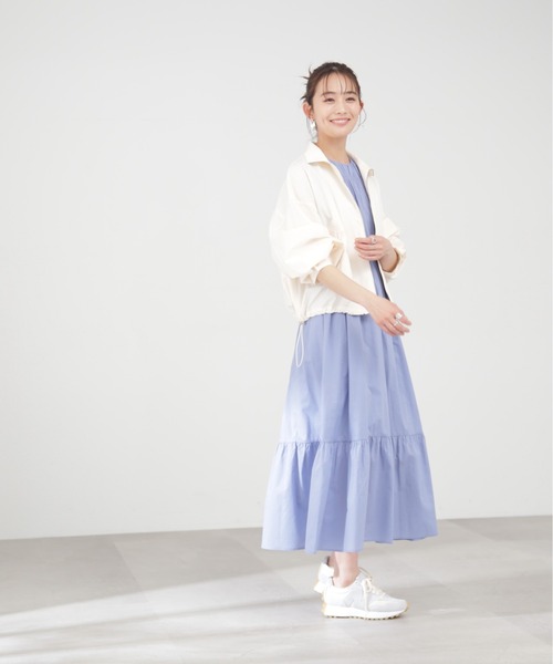 N.（N. Natural Beauty Basic）（エヌエヌナチュラルビューティーベーシック）の「◆ドロストＺＩＰシャツブルゾン（ブルゾン・レディース・グレー/クリーム/イエロー・MEDIUM）」の5枚目の写真