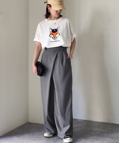 Riberry（リベリー）の「キャップキツネ刺繍T（Tシャツ/カットソー・レディース・ネイビー/オフホワイト/ピンク/サックスブルー/マルチ・FREE）」の11枚目の写真