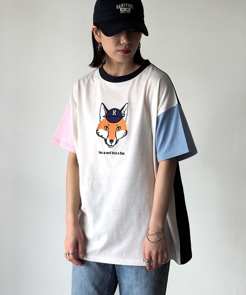Riberry（リベリー）の「キャップキツネ刺繍T（Tシャツ/カットソー・レディース・ネイビー/オフホワイト/ピンク/サックスブルー/マルチ・FREE）」の17枚目の写真