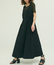 ドレス ノットストラップフラワープリントドレス