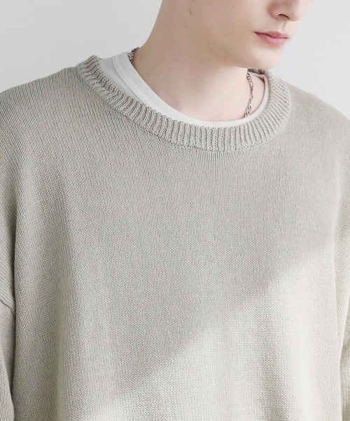 セール】Buyer's Select / 綿麻半袖クルーネックサマーニット（ニット