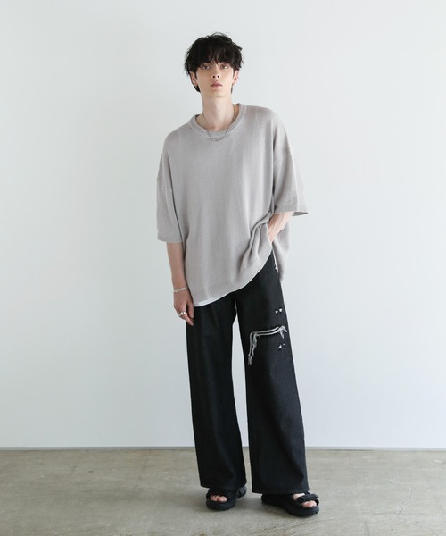 Buyer's Select / 綿麻半袖クルーネックサマーニット（ニット/セーター